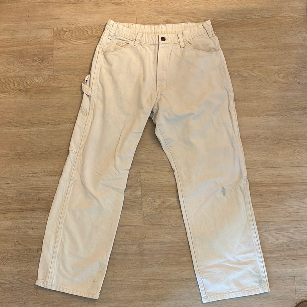 Dickies Cream Cargo Pants Relaxed Fit